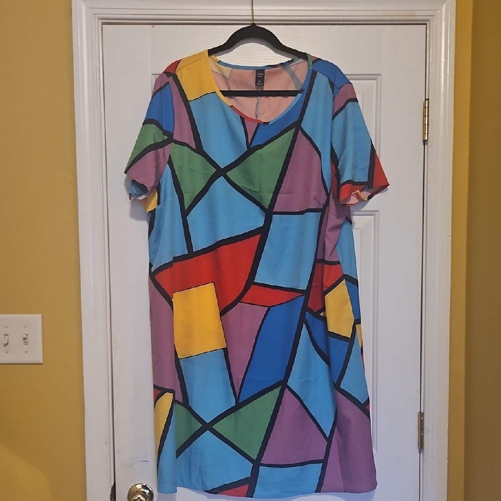 SHEIN Multicolor Geometric Mini Dress